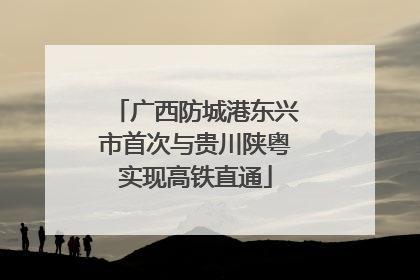 广西防城港东兴市首次与贵川陕粤实现高铁直通