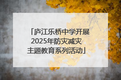 庐江乐桥中学开展2025年防灾减灾主题教育系列活动
