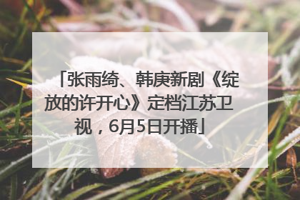 张雨绮、韩庚新剧《绽放的许开心》定档江苏卫视，6月5日开播