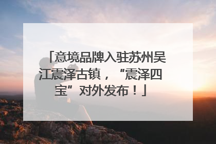 意境品牌入驻苏州吴江震泽古镇，“震泽四宝”对外发布！