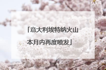 意大利埃特纳火山本月内再度喷发