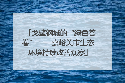 戈壁钢城的“绿色答卷”——嘉峪关市生态环境持续改善观察