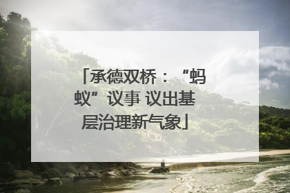 承德双桥：“蚂蚁”议事 议出基层治理新气象