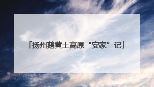 扬州鹅黄土高原“安家”记