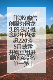 拟收购信创服务器龙头的芯片概念股年内涨超220% 5月披露并购重组进展的A股名单一览