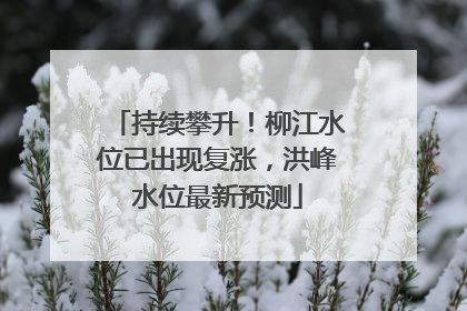 持续攀升！柳江水位已出现复涨，洪峰水位最新预测
