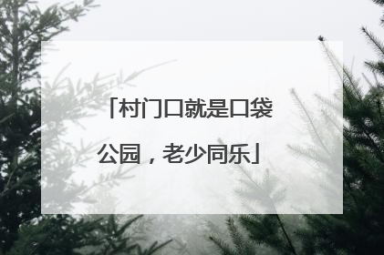 村门口就是口袋公园，老少同乐