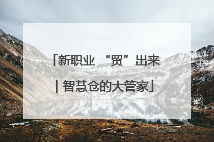 新职业 “贸”出来｜智慧仓的大管家
