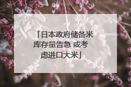 日本政府储备米库存量告急 或考虑进口大米
