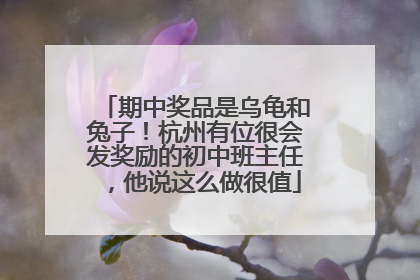期中奖品是乌龟和兔子！杭州有位很会发奖励的初中班主任，他说这么做很值