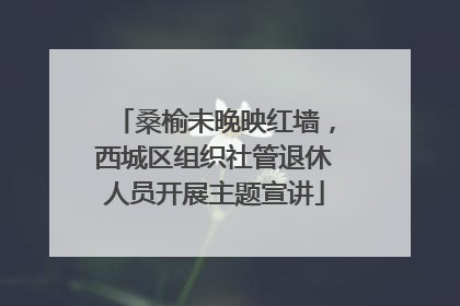 桑榆未晚映红墙，西城区组织社管退休人员开展主题宣讲
