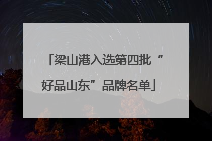 梁山港入选第四批“好品山东”品牌名单