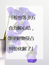 检察等多方合力解心结，邻里财物侵占纠纷化解了
