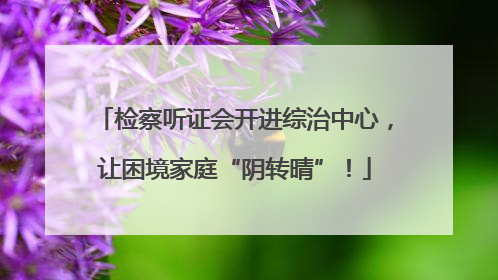 检察听证会开进综治中心，让困境家庭“阴转晴”！
