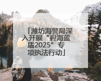 潍坊海警局深入开展“碧海蓝盾2025”专项执法行动