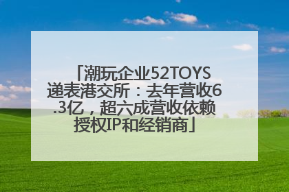 潮玩企业52TOYS递表港交所：去年营收6.3亿，超六成营收依赖授权IP和经销商