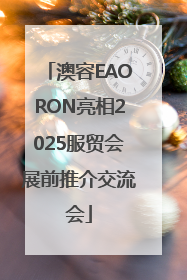 澳容EAORON亮相2025服贸会展前推介交流会