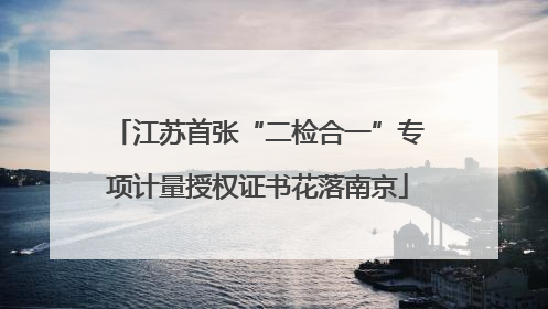 江苏首张“二检合一”专项计量授权证书花落南京