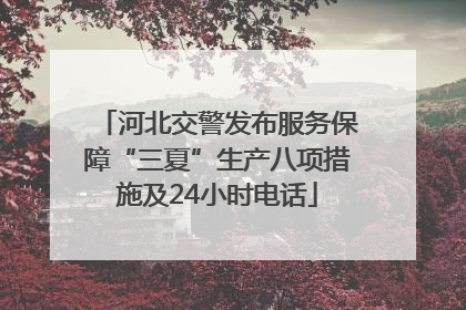 河北交警发布服务保障“三夏”生产八项措施及24小时电话