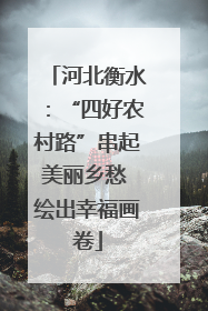 河北衡水：“四好农村路”串起美丽乡愁 绘出幸福画卷