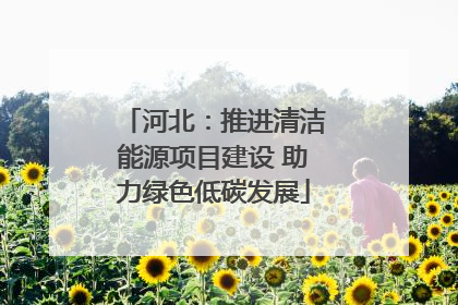河北：推进清洁能源项目建设 助力绿色低碳发展