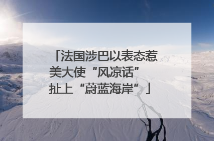 法国涉巴以表态惹美大使“风凉话” 扯上“蔚蓝海岸”