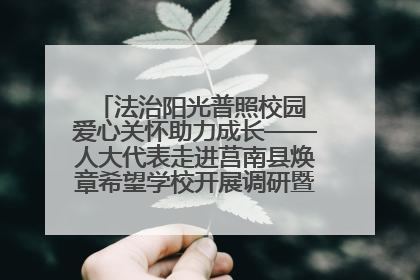 法治阳光普照校园 爱心关怀助力成长——人大代表走进莒南县焕章希望学校开展调研暨普法宣传活动
