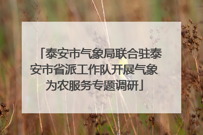 泰安市气象局联合驻泰安市省派工作队开展气象为农服务专题调研