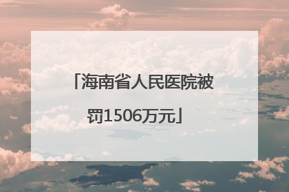 海南省人民医院被罚1506万元