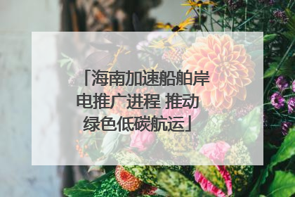 海南加速船舶岸电推广进程 推动绿色低碳航运