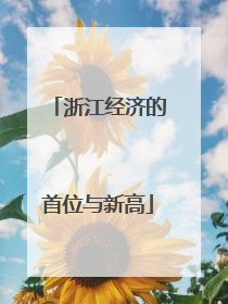 浙江经济的首位与新高