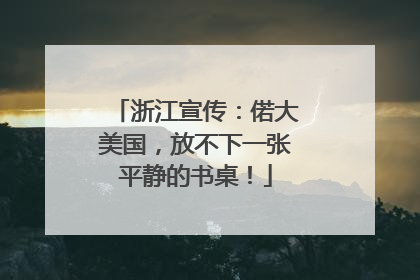 浙江宣传：偌大美国，放不下一张平静的书桌！