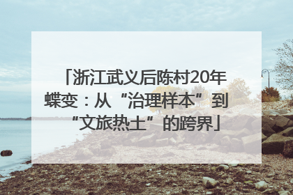 浙江武义后陈村20年蝶变：从“治理样本”到“文旅热土”的跨界