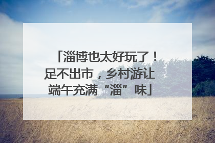 淄博也太好玩了！足不出市，乡村游让端午充满“淄”味