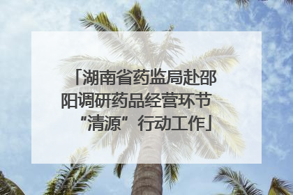 湖南省药监局赴邵阳调研药品经营环节“清源”行动工作