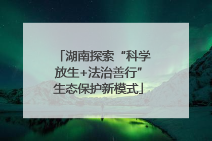 湖南探索“科学放生+法治善行”生态保护新模式