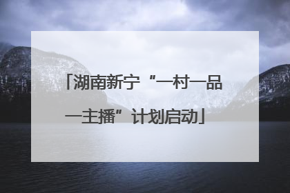 湖南新宁“一村一品一主播”计划启动