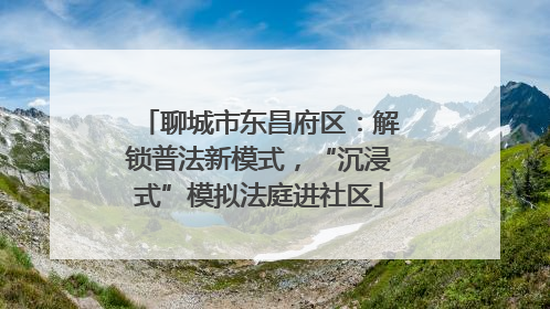 聊城市东昌府区：解锁普法新模式，“沉浸式”模拟法庭进社区