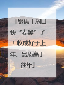 聚焦丨周口快“麦罢”了！收成好于上年、品质高于往年