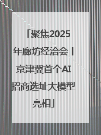 聚焦2025年廊坊经洽会丨京津冀首个AI招商选址大模型亮相