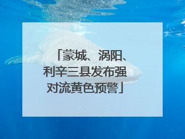 蒙城、涡阳、利辛三县发布强对流黄色预警