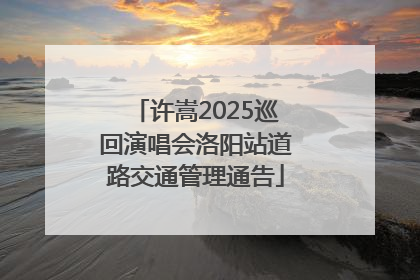 许嵩2025巡回演唱会洛阳站道路交通管理通告