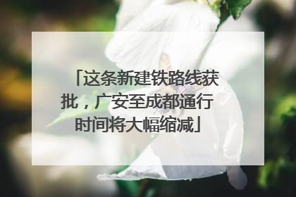 这条新建铁路线获批，广安至成都通行时间将大幅缩减
