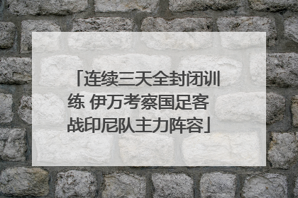 连续三天全封闭训练 伊万考察国足客战印尼队主力阵容