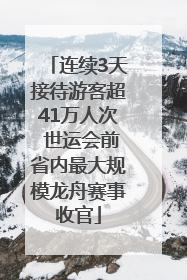 连续3天接待游客超41万人次 世运会前省内最大规模龙舟赛事收官