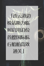 连云港边检站助力临时启用泊位首艘国际航行船舶高效通关