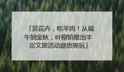 赏花卉，吃羊肉！从端午到金秋，叶榭镇推出丰富文旅活动邀您爽玩