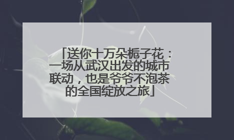 送你十万朵栀子花：一场从武汉出发的城市联动，也是爷爷不泡茶的全国绽放之旅