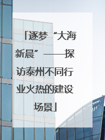 逐梦“大海新晨”——探访泰州不同行业火热的建设场景