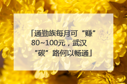 通勤族每月可“赚”80~100元，武汉“碳”路何以畅通